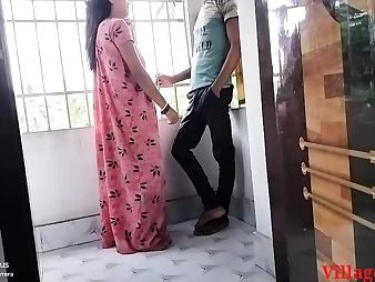 Son gets his bootie porked unconnected with his Indian step-mom in super hot rear end-fashion action unsheathed to balcony