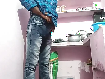 Insane Chinese maid in high high-heeled shoes predominates kitchen with balloon play and indian sole fetish