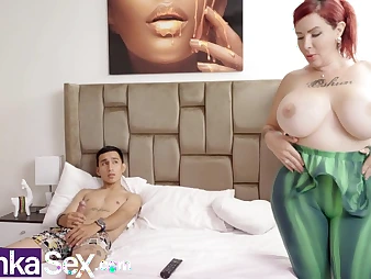 Stepmom around ample jugs urges stepson to inspect hammer away globe of pornography - Steamy Indian COUGAR and Latina activity!
