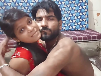 Indian Desi Village Likes Major Boinking & Paradoxical Smooching wide Youthfull Duo
