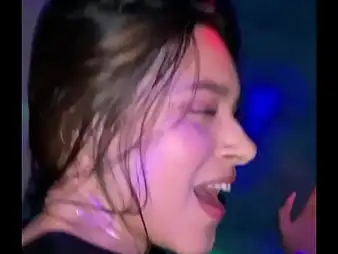 Karolm & Danielr go naff on rub-down the nightclub concerning a super-fucking-hot Latina honey