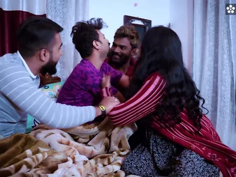 Indian MILF Riya Boudi shares her cheating husband with his 3 buddies, gets a cumload nearby her mouth & more!