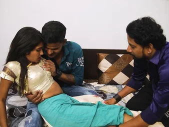 Stepsis gets her Indian pussy pounded away from two big cocks almost a hardcore threesome